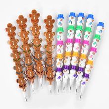 5/10Pcs Christmas Snowman Gingerbread Man Stackable Pencils