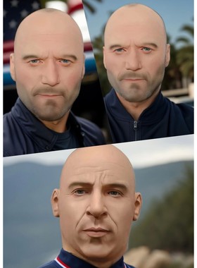 New Jason Statham Mask Realistic Bald Man Mask Halloween Car