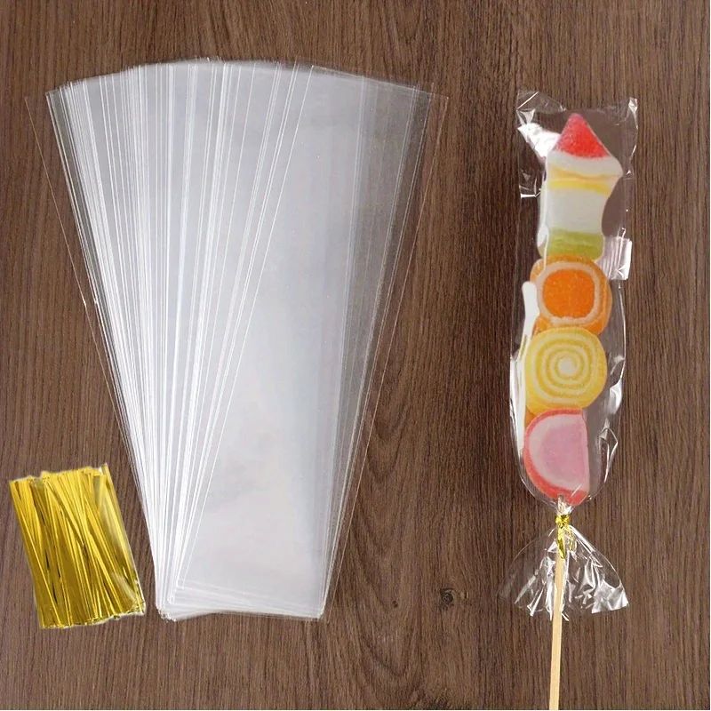 50Pcs Christmas Transparent Candied Haws Packaging Bags OPP