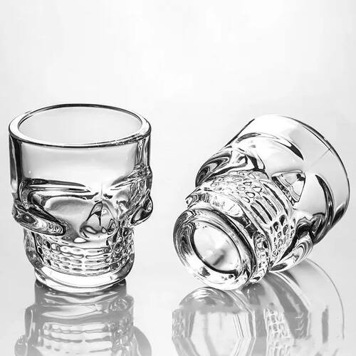 Halloween Gifts Skull Head Shot Glass Cup Creative Clear Cry