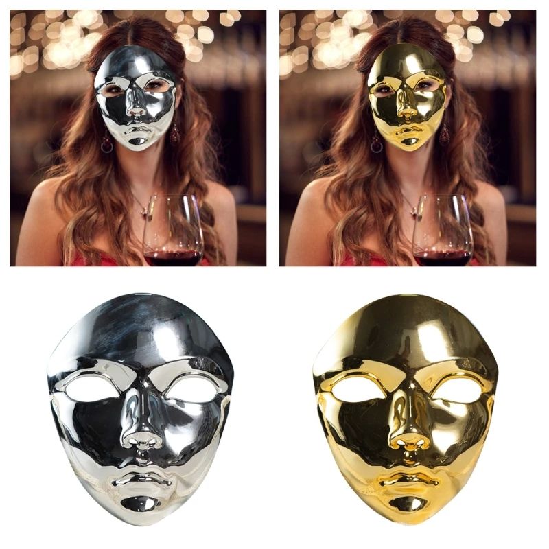 68UA Metallic Color Masquerade Mask Full Face Mask for Women图片