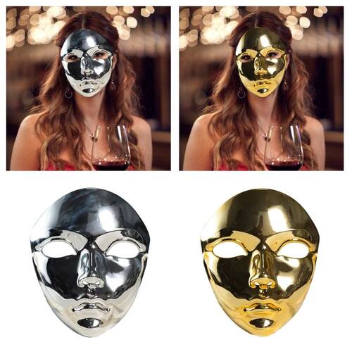 68UA Metallic Color Masquerade Mask Full Face Mask for Women