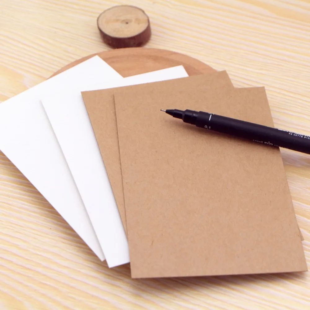 20/50/100pcs DIY Kraft Paper Blank Hand Drawn Doodles Card G