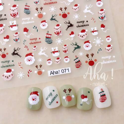 1pcs 3D Christmas Santa Claus Elk Nail Art Stickers Snowman/