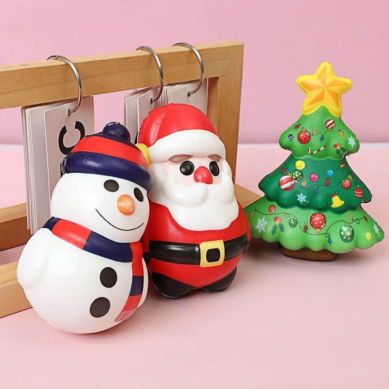 Christmas PU Squishy Anti Stress Reliever Toy Santa Claus Re