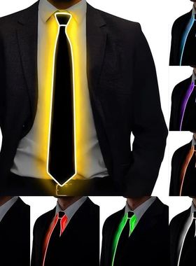 Men Glowing Tie EL Wire Neon LED Luminous Party Haloween Chr