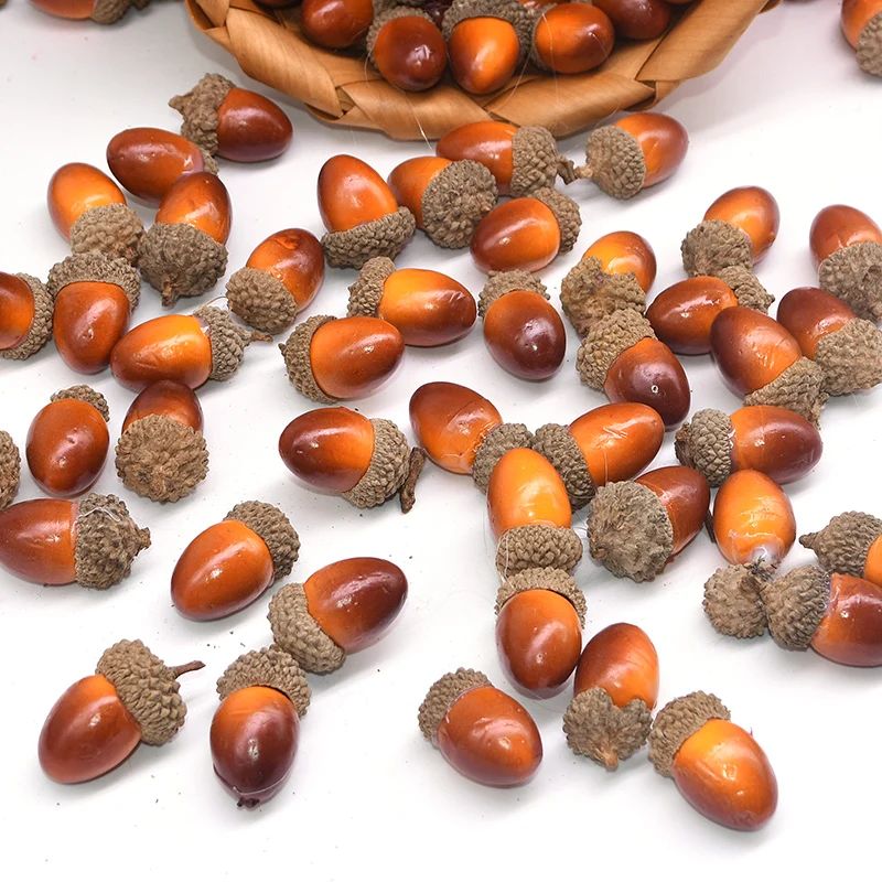 20Pcs/lot 3cm Mini Realistic Artificial Acorn Oak Nut Simula