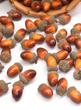20Pcs/lot 3cm Mini Realistic Artificial Acorn Oak Nut Simula