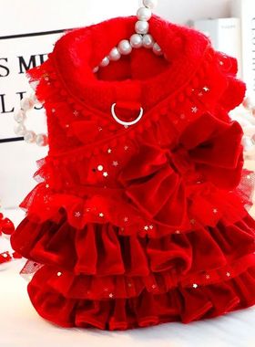 Luxury Princess Dog Coat Autumn Winter Cat Princess Custome