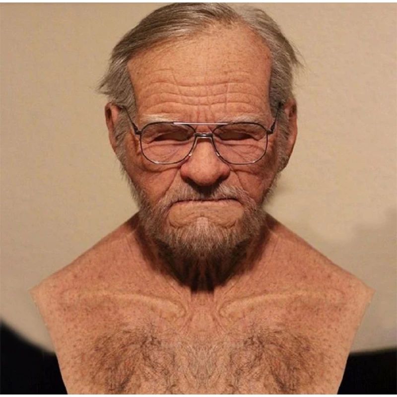 New Old Man Mask Halloween Party April Fool's Day Wrinkle Fu