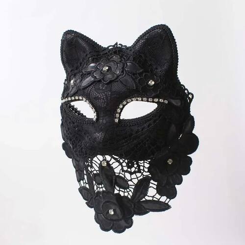 Masquerade Mask Cosplay Fox Cat Lace Mask for Women Men Hall