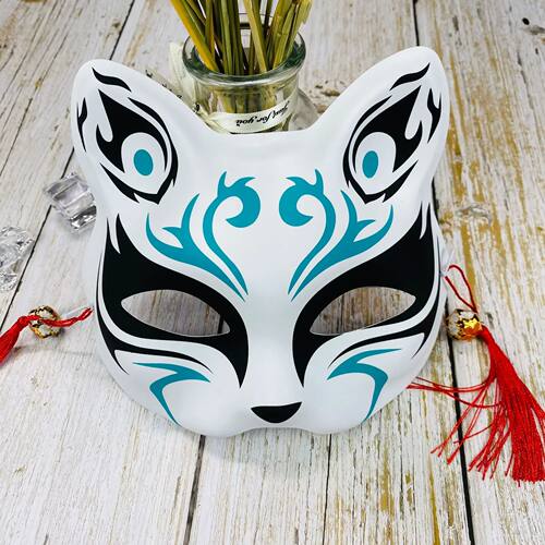 Hand-painted Cat Fox Mask Masquerade Halloween Festival Cosp