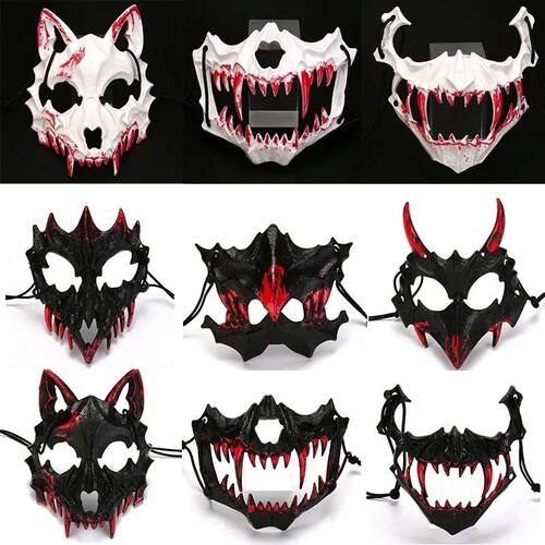 Halloween Skull Party Mask Anime Dragon God Skeleton Half Fa
