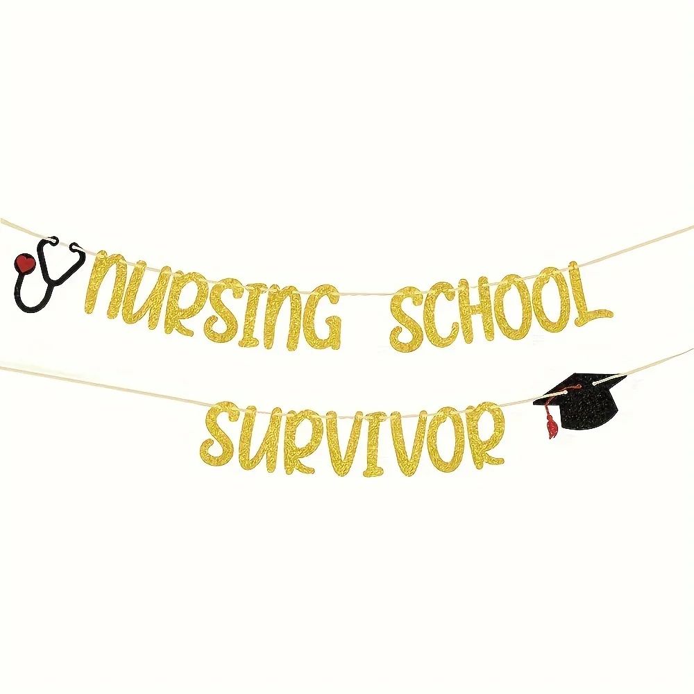 Nurse Party Decoration Nursing School Survivor Banner Congra