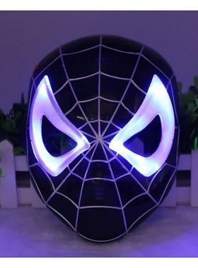 Marvel Luminous Mask Cosplay Costume Anime Spiderman Black H
