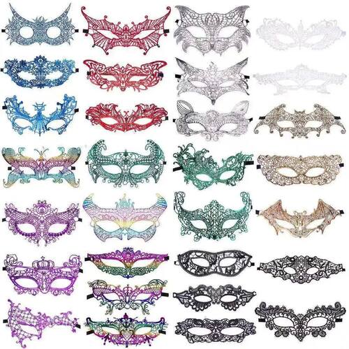 Festive Woman Masquerade Mask Carnival Prom Color Lace Half