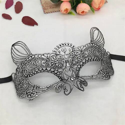 Ladies Eye Masks Silver Animal Pattern Women's Sexy Half Fac