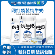 20袋透明袋纯牛奶整箱新鲜牛奶网红牛奶 得益纯牛奶袋装 180ml