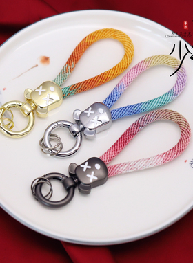 XX小熊钥头匙扣盘编轮回迦叶钥可爱金属匙链扣时尚礼物款钥匙扣