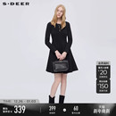sdeer圣迪奥女装 罗纹圆领不规则针织连衣裙S253Z12A3 25年新品