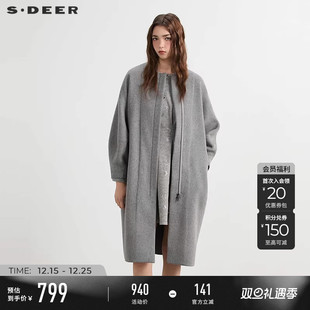 OL风圆领宽松双面呢长款 专场 大衣S254Z2508 直播间冬季 s.deer