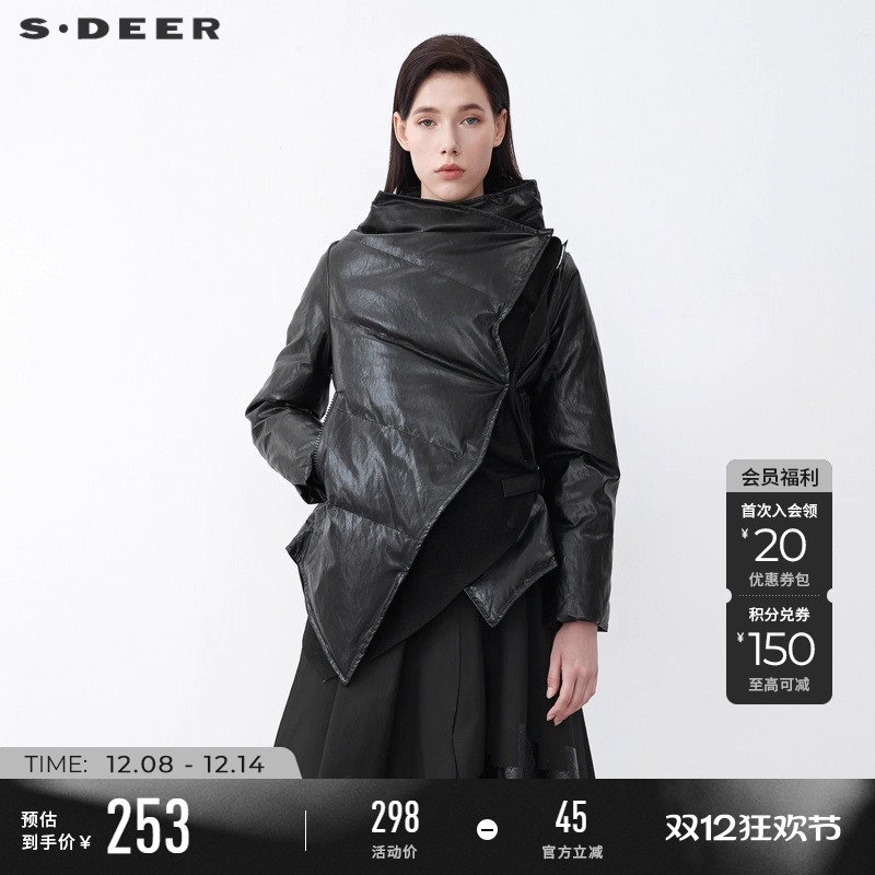 s.deer鸭绒不规则羽绒服