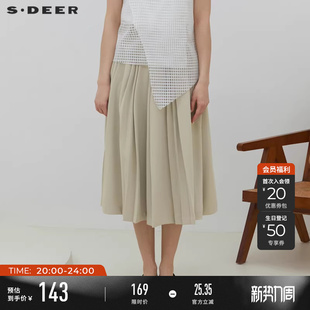 sdeer圣迪奥夏装 裙子雪纺百褶半身裙S23261102 女装
