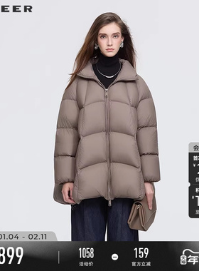 【90%绒】sdeer圣迪奥女装25新品立领宽松短款羽绒服S254Z3108