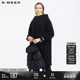 连帽假两件拼接羊羔绒黑色长款 sdeer圣迪奥冬季 女装 大衣S20481710