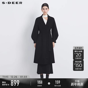 领毛呢长款 小香风西装 大衣S234Z1801 女装 sdeer圣迪奥冬季
