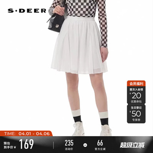 度假风松紧高腰碎褶垂坠短裤 S252Z0906 夏季 sdeer圣迪奥女装