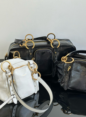 HGIRXV莞产原厂爆裂纹油蜡皮Softlux女单肩包原单女士机车包