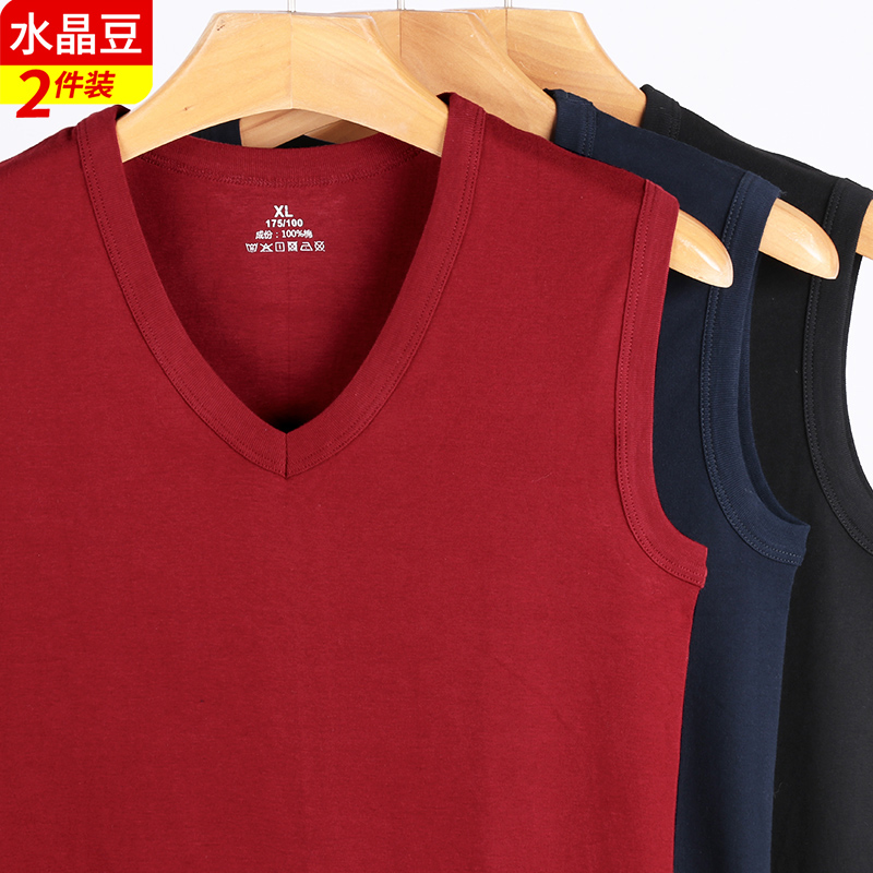 纯棉男士背心无袖宽肩运动打底夏