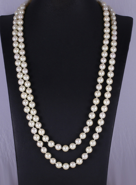 长款珍珠双层项链毛衣链女