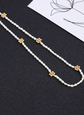 小众设计ins珍珠项链金属女