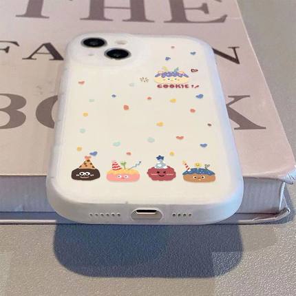 一排蛋糕适用苹果16手机壳新款iPhone15/14/13/12/11promax可爱全包防摔xr/xs/max女6/6s/7/8plus卡通保护套