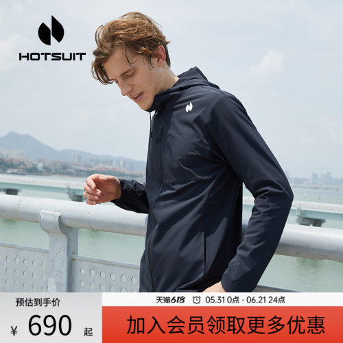 后秀连帽透气运动男士风衣