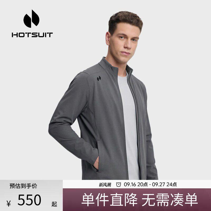 后秀修身透气通勤男士运动外套图片
