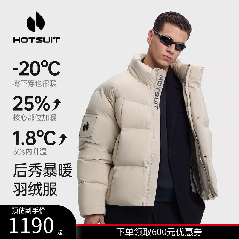 后秀保暖立领男款短款羽绒服