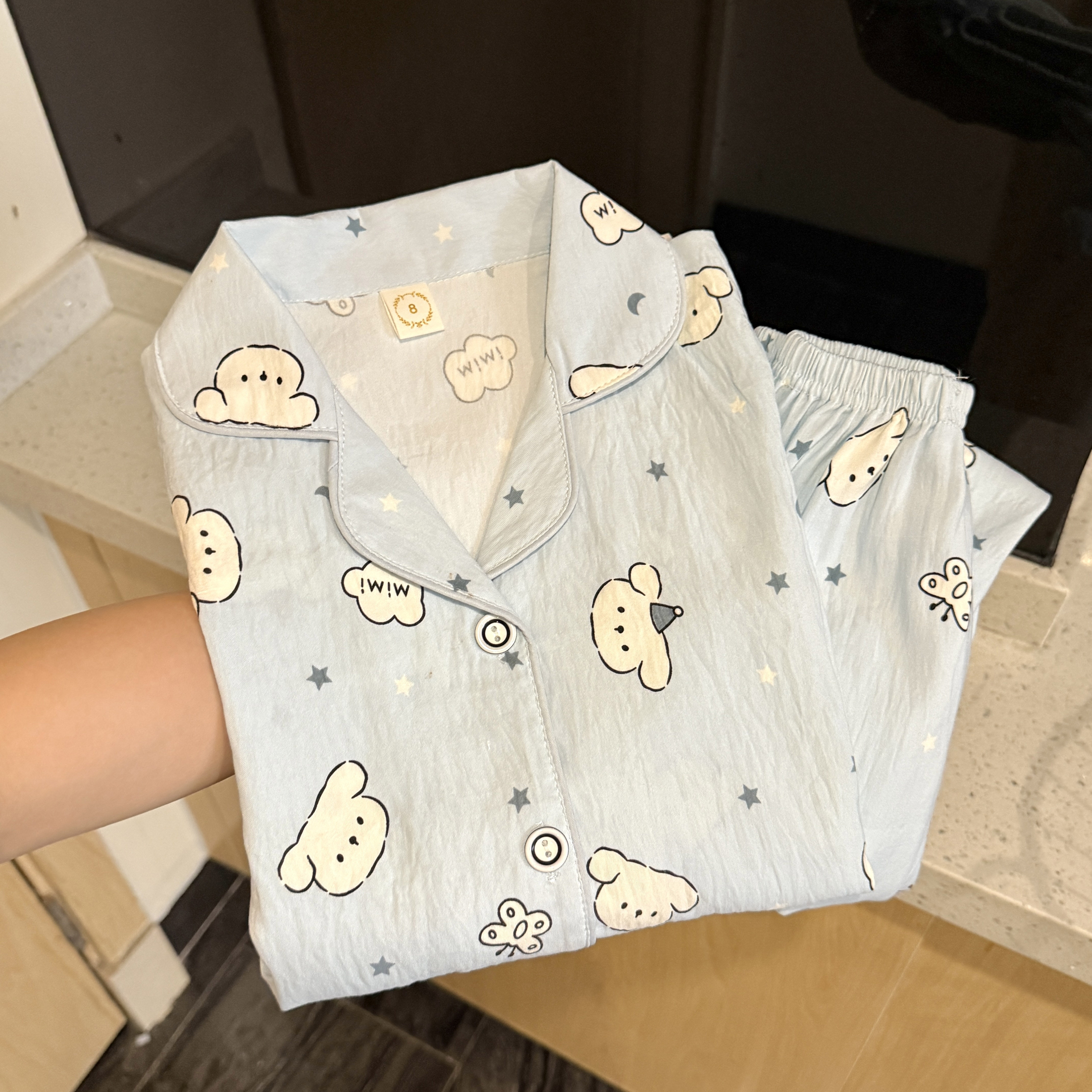 儿童睡衣女款春秋季长袖长裤云朵棉可爱小女孩中大童家居服套装夏