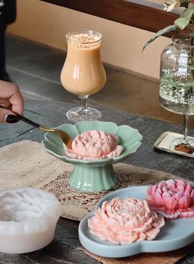 新中式国风荷花慕斯蛋糕硅胶模具酒店甜品茶冻莲花糕点和果子磨具