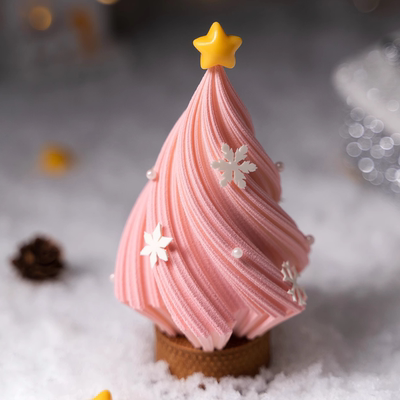 单只螺旋圣诞树硅胶烘焙模具蜡烛慕斯烘焙立体甜品穿创意活动磨具