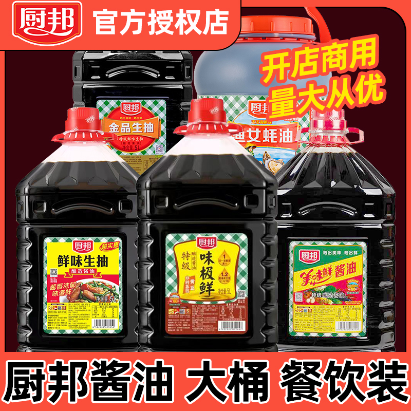 厨邦味极鲜5L*2桶生抽餐饮大瓶装