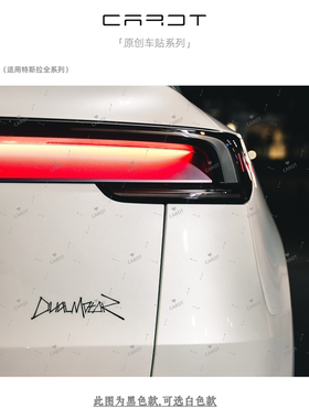 CAROT原创特斯拉ModelY尾标DualMotor贴纸个性创意设计汽车装饰贴
