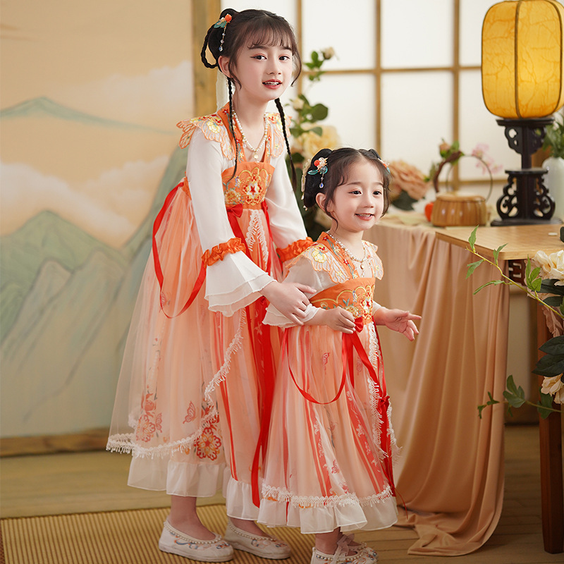 汉服女童新款连衣裙夏季古装超仙中国风儿童改良唐装襦裙女