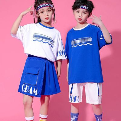 儿童啦啦队演出服男女童街舞潮服小学生运动会幼儿园啦啦操表演服