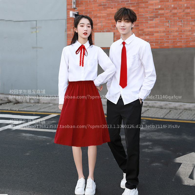 大合唱团演出服初高中学生毕业班服表演讲比赛诗歌朗诵服装女红裙