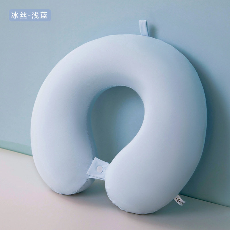 冰丝u型枕凉感u枕护颈枕颈椎枕记忆棉飞机脖枕u形枕头旅行枕靠枕