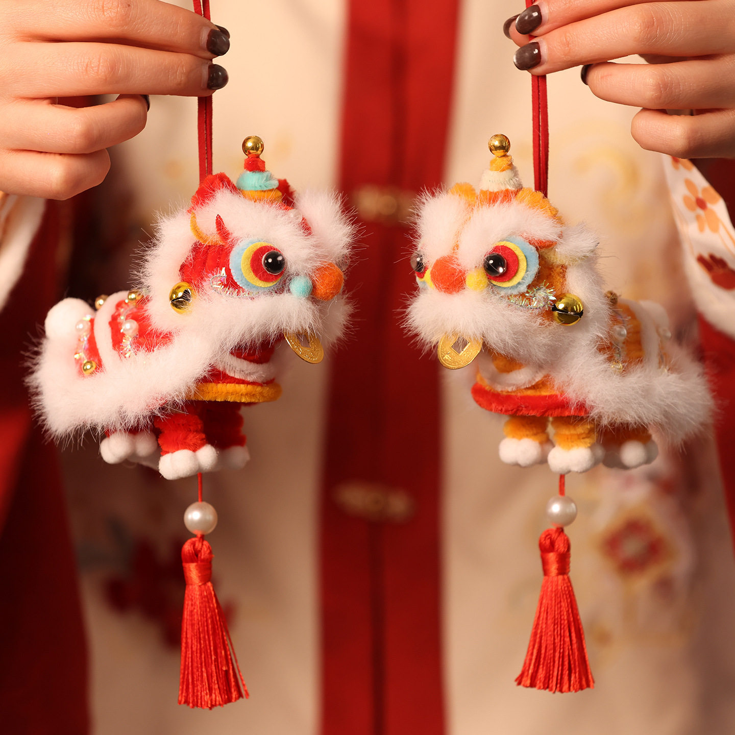 新年国潮醒狮挂饰灯笼儿童玩具春节礼物扭扭棒挂件手工diy材料包,节庆用品/礼品,文化创意文具,淘宝优惠券,粉丝福利购,淘宝优惠卷