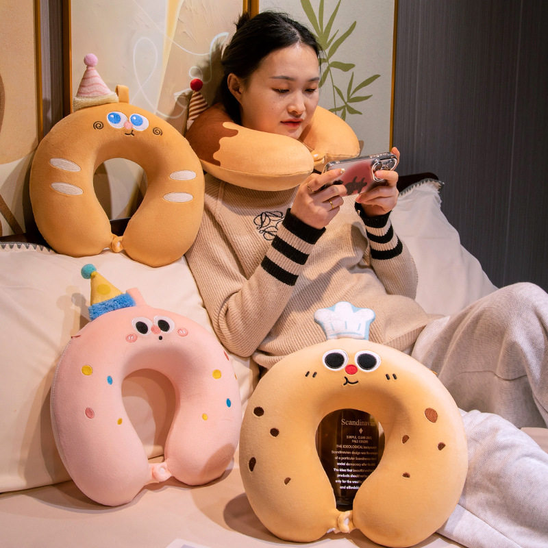 卡通记忆棉u型枕护颈枕高铁飞机u形靠枕头办公午睡u枕护脖枕